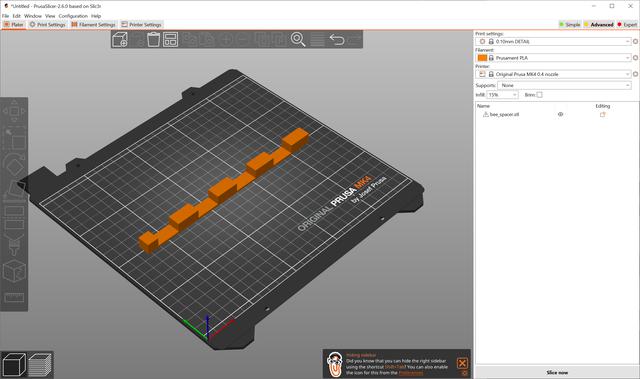 Prusa Slicer and the bee spacer