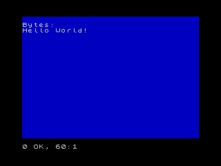 Speccy HelloWorld